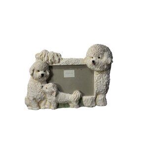 Bichon Frise Dog Resin Table Picture Frame Holds 4 x 6